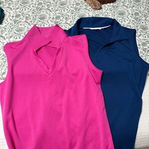 Lady Hagen Pink and Blue Sleeveless Golf Tops